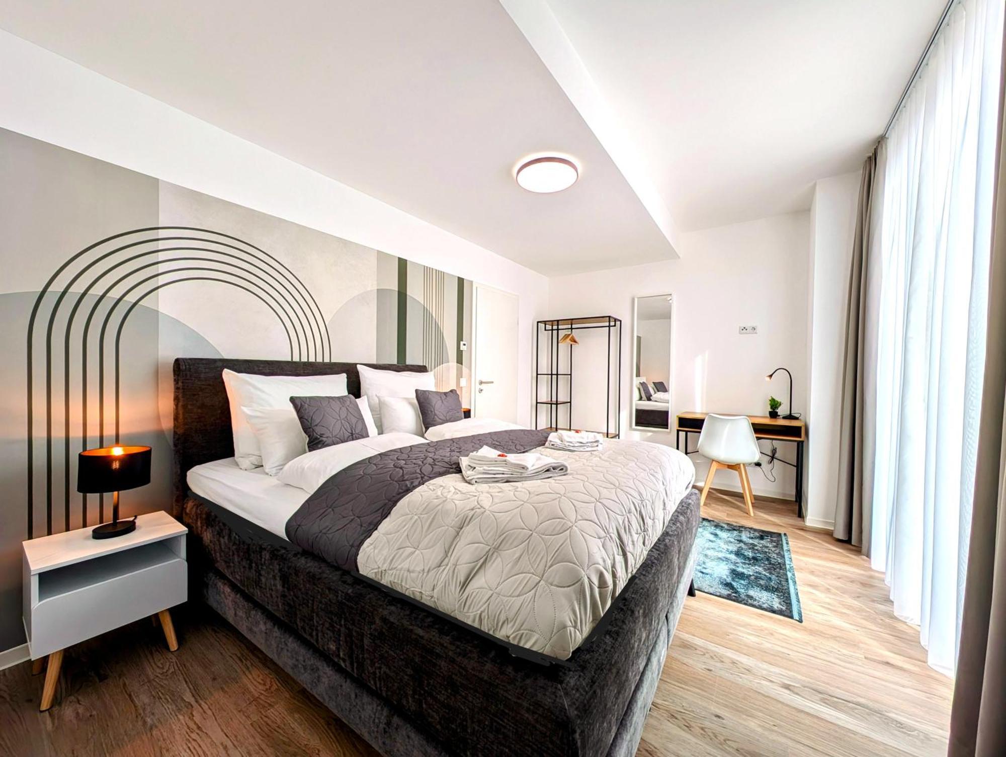 ארפורט Bohnapartments - Nordkap-Suiten - Gratis Parkplatz - Moderner Neubau - Erdgeschoss - Fussbodenheizung מראה חיצוני תמונה