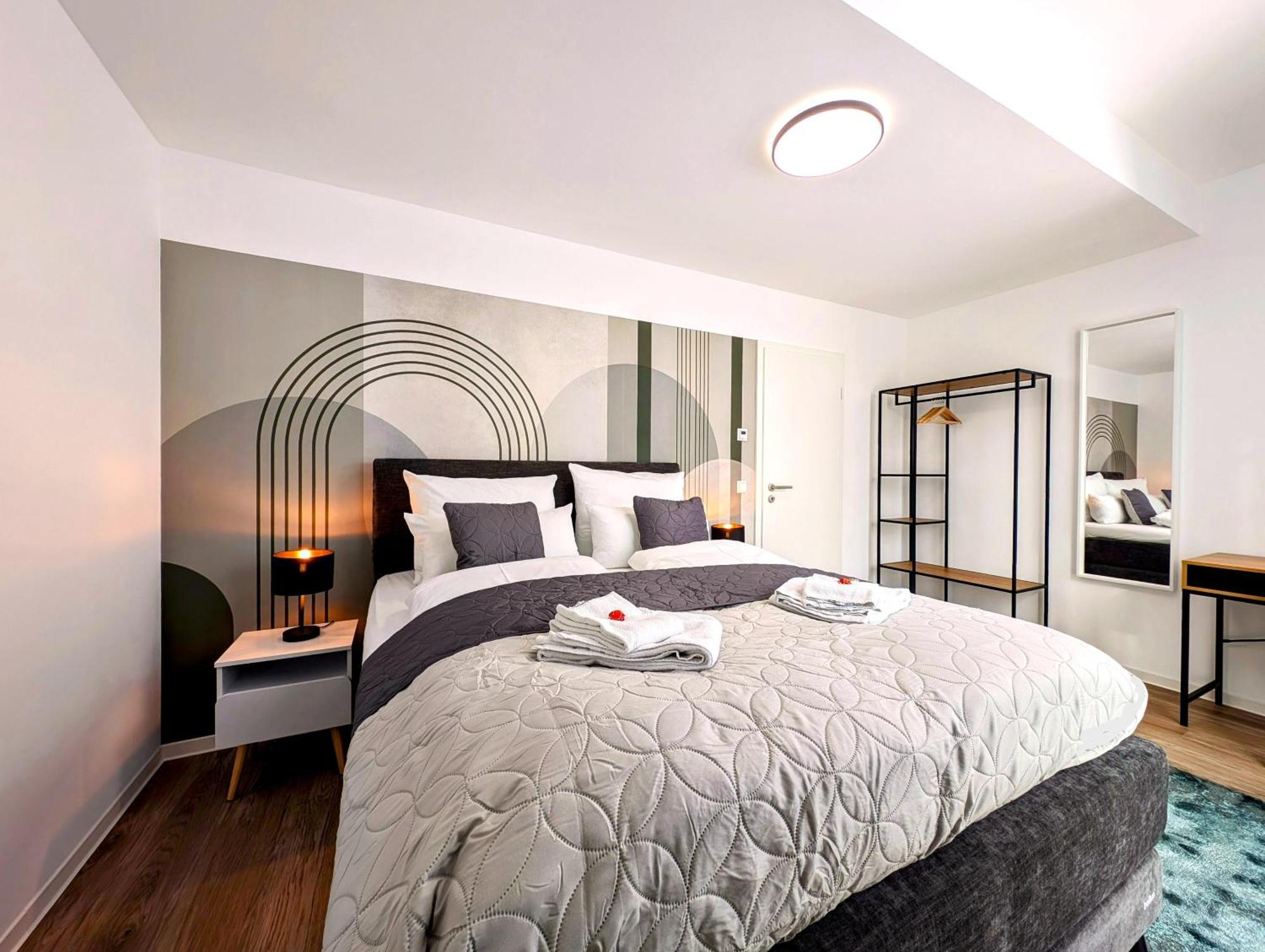 ארפורט Bohnapartments - Nordkap-Suiten - Gratis Parkplatz - Moderner Neubau - Erdgeschoss - Fussbodenheizung מראה חיצוני תמונה